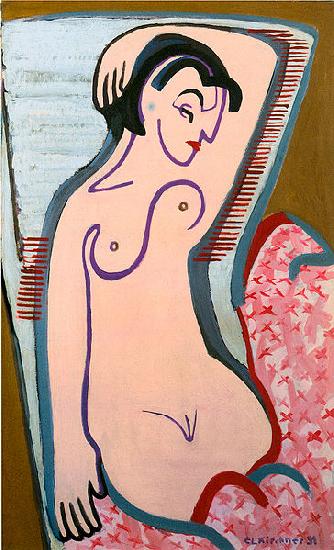 Ernst Ludwig Kirchner Reclining female nude Sweden oil painting art